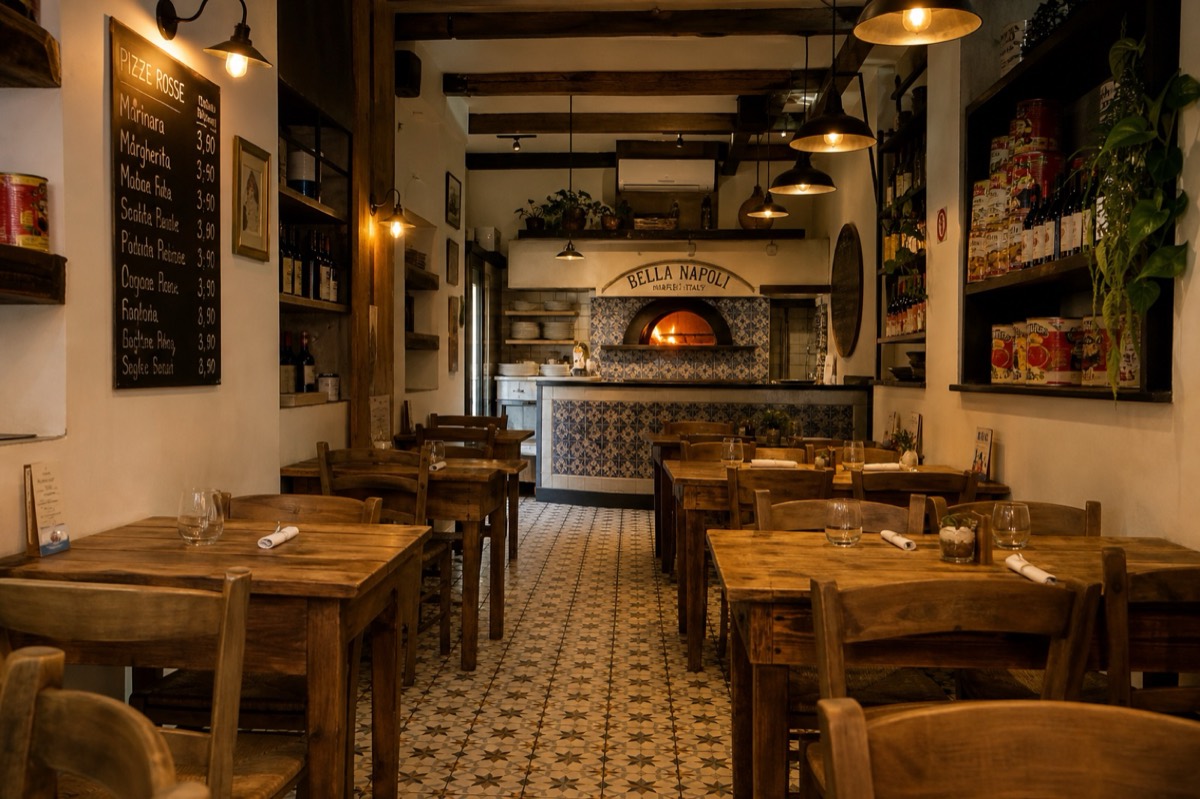 Salle chaleureuse de Pizza Gourmet